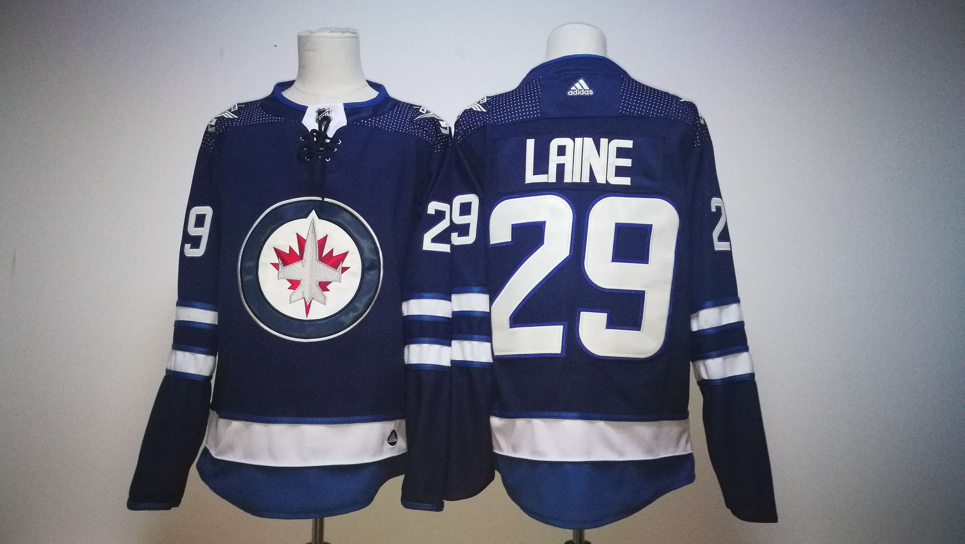 Men Winnipeg Jets 29 Patrik Laine Blue Hockey Stitched Adidas NHL Jerseys
